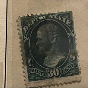 US Stamp #O66 Department of State 30 cents Dark Green 1873
